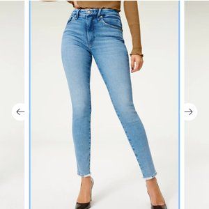 BRAND NEW Good American Jeans | Good Legs Worn Hem | Light Wash | Size 14